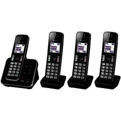Panasonic KX-TGD324EB Digital Cordless Phone with Nuisance Call Control and Answering Machine, Quad DECT